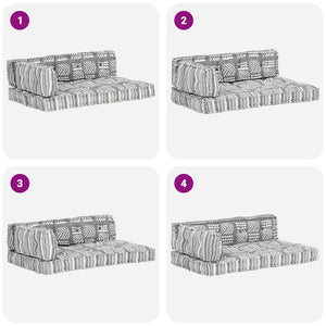 vidaXL Pallet Sofa Cushion Grey Fabric Patchwork