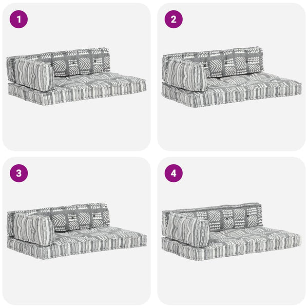 vidaXL Pallet Sofa Cushion Grey Fabric Patchwork