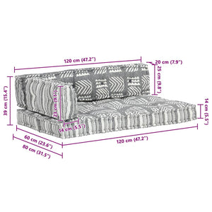 vidaXL Pallet Sofa Cushion Grey Fabric Patchwork