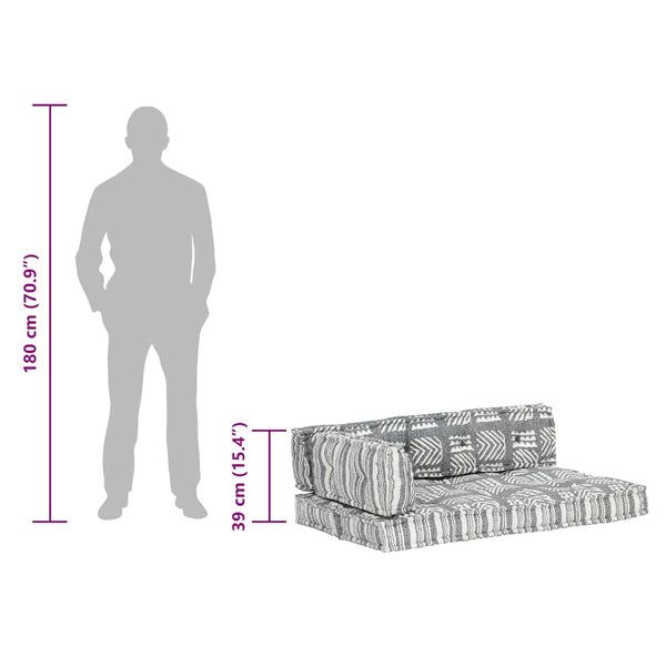 vidaXL Pallet Sofa Cushion Grey Fabric Patchwork