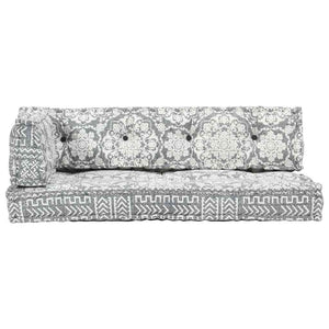 Palettensofa-Auflage Hellgrau Stoff Patchwork