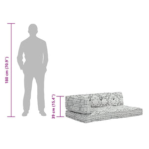 Palettensofa-Auflage Hellgrau Stoff Patchwork