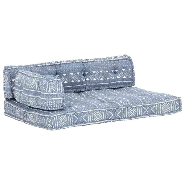 vidaXL Pallet Sofa Cushion Indigo Fabric Patchwork