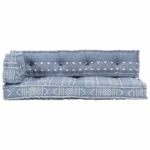 vidaXL Pallet Sofa Cushion Indigo Fabric Patchwork