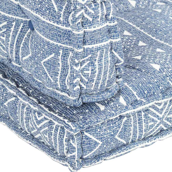 vidaXL Pallet Sofa Cushion Indigo Fabric Patchwork