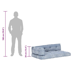 vidaXL Pallet Sofa Cushion Indigo Fabric Patchwork