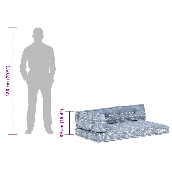 vidaXL Pallet Sofa Cushion Indigo Fabric Patchwork