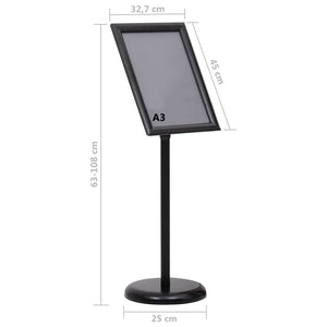 A3 Plakatständer Schwarz Aluminium