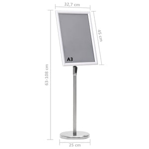 vidaXL Présentoir de posters A3 Argenté Alliage d'aluminium