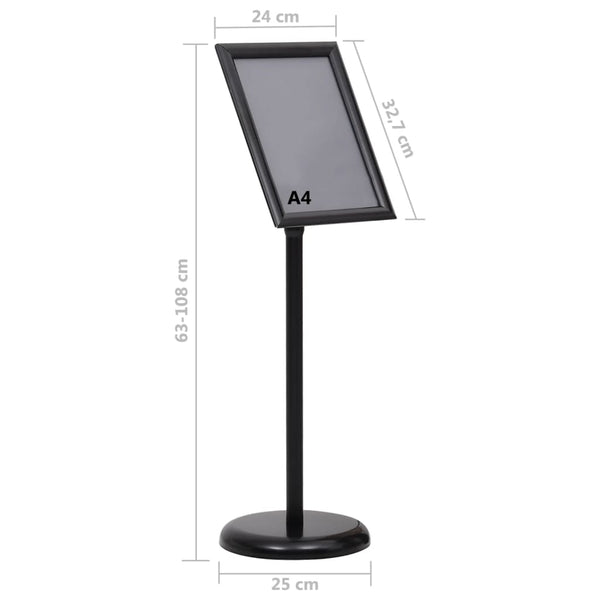 A4 Plakatständer Schwarz Aluminium