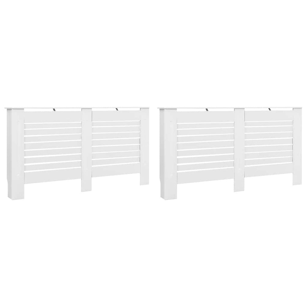 Heizkörperverkleidungen 2 Stk. Weiß 152 x 19 x 81,5 cm MDF