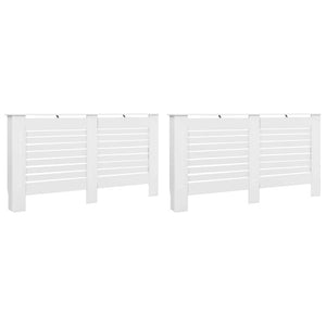 Heizkörperverkleidungen 2 Stk. Weiß 152 x 19 x 81,5 cm MDF