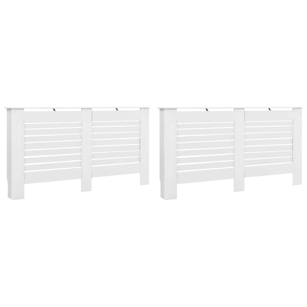 Heizkörperverkleidungen 2 Stk. Weiß 152 x 19 x 81,5 cm MDF