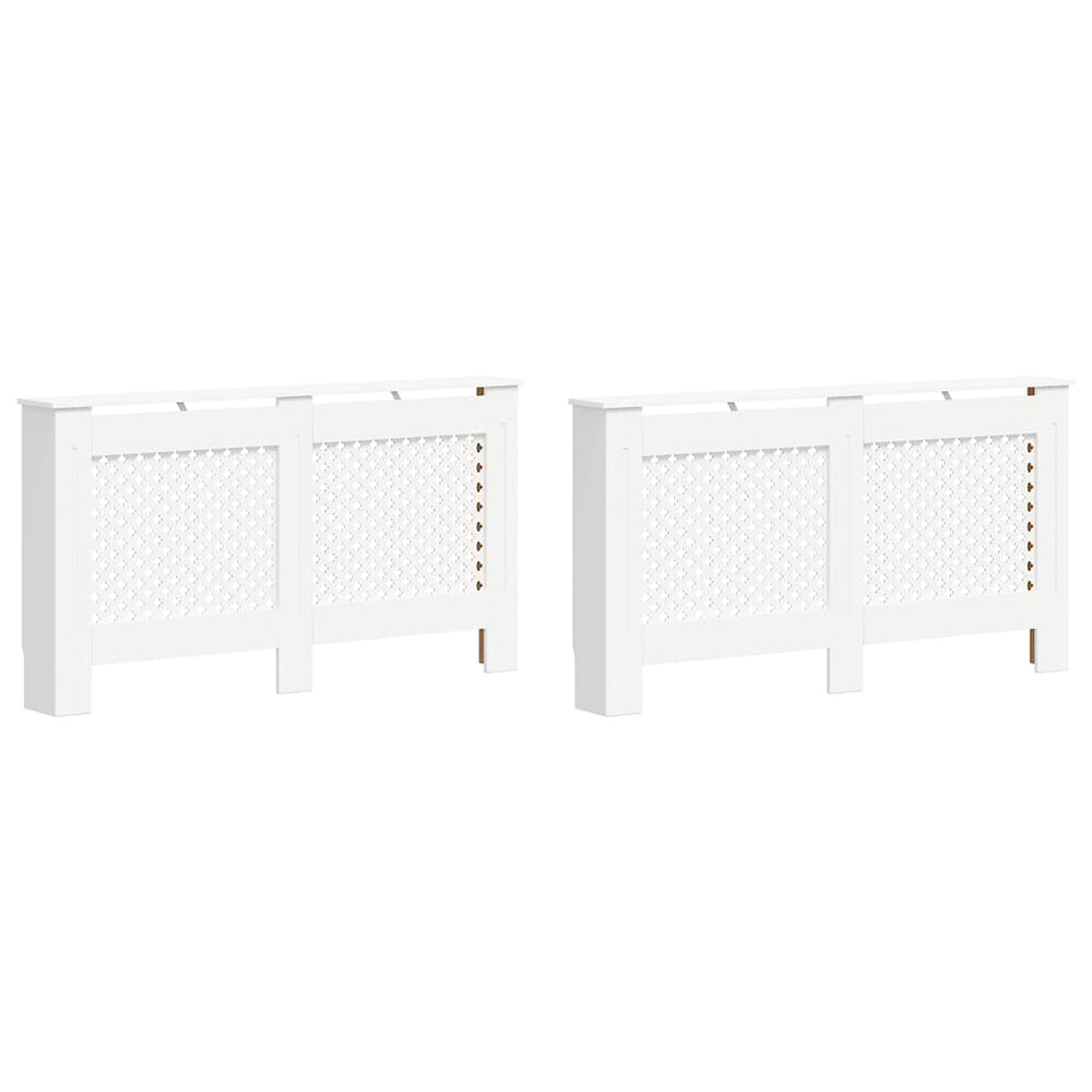 Heizkörperverkleidungen 2 Stk. Weiß 152 x 19 x 81,5 cm MDF