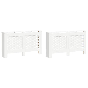 Heizkörperverkleidungen 2 Stk. Weiß 152 x 19 x 81,5 cm MDF