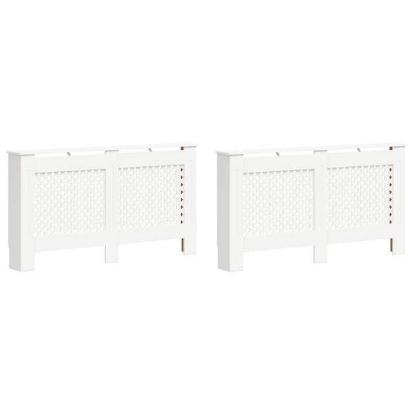 Heizkörperverkleidungen 2 Stk. Weiß 152 x 19 x 81,5 cm MDF