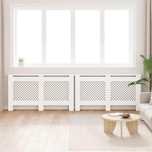 Heizkörperverkleidungen 2 Stk. Weiß 152 x 19 x 81,5 cm MDF