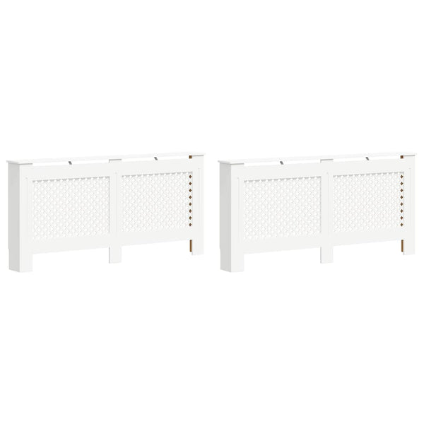 Heizkörperverkleidungen 2 Stk. Weiß 172×19×81,5 cm MDF