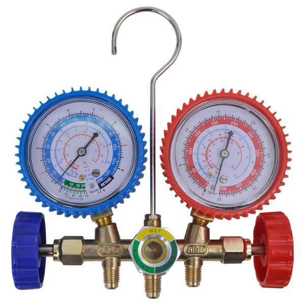 Vakuumpumpe Einstufig mit 2-Wege-Verteiler-Manometer Set