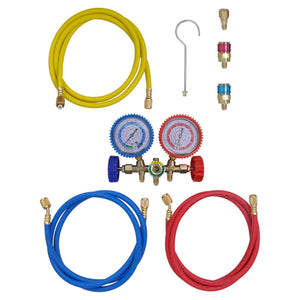 Vakuumpumpe Einstufig mit 2-Wege-Verteiler-Manometer Set