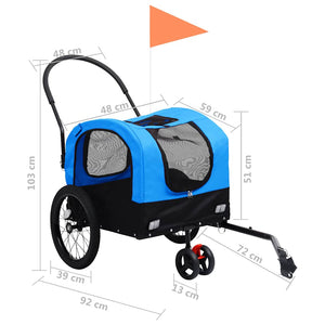 2-in-1 Hunde Fahrradanhänger & Buggy