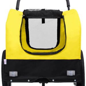 2-in-1 Hunde Fahrradanhänger & Buggy - Gelb/Schwarz
