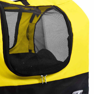 2-in-1 Hunde Fahrradanhänger & Buggy - Gelb/Schwarz