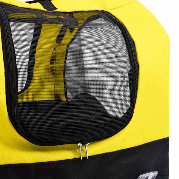 2-in-1 Hunde Fahrradanhänger & Buggy - Gelb/Schwarz