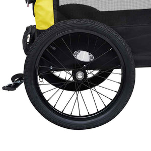 2-in-1 Hunde Fahrradanhänger & Buggy - Gelb/Schwarz