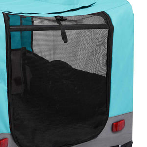 vidaXL Remorque de vélo et poussette 2-en-1 pour chien Bleu et gris