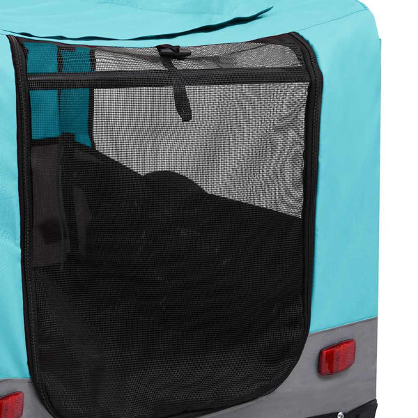 vidaXL Remorque de vélo et poussette 2-en-1 pour chien Bleu et gris