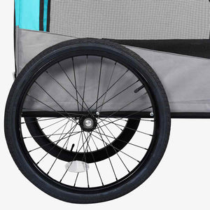 vidaXL Remorque de vélo et poussette 2-en-1 pour chien Bleu et gris