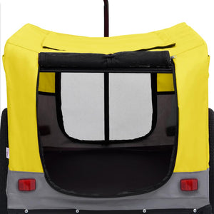 2-in-1 Hunde Fahrradanhänger & Buggy Gelb/Grau