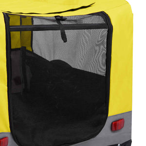 2-in-1 Hunde Fahrradanhänger & Buggy Gelb/Grau