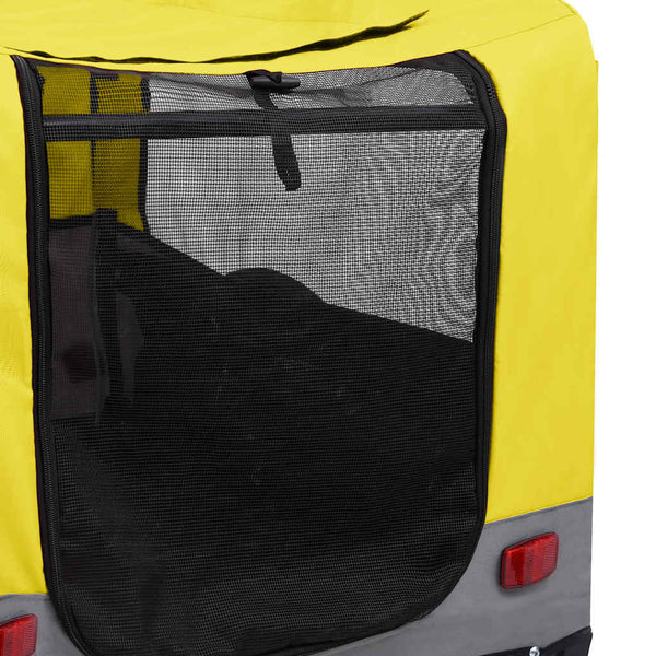 2-in-1 Hunde Fahrradanhänger & Buggy Gelb/Grau