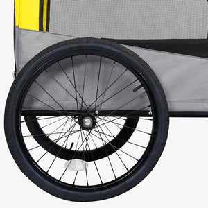2-in-1 Hunde Fahrradanhänger & Buggy Gelb/Grau