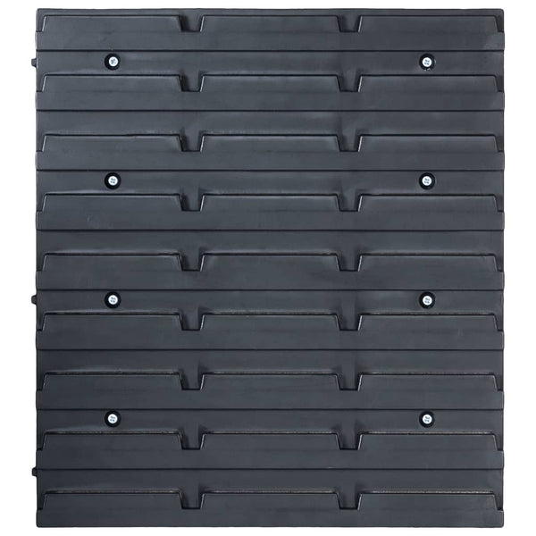 96-tlg. Behälter-Set für Kleinteile mit Wandplatten Blau