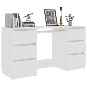 Schreibtisch Weiß 140 cm mit Schubladen