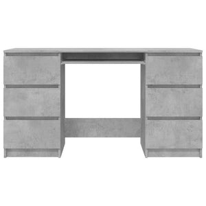 Schreibtisch Betongrau 140 cm mit Schubladen