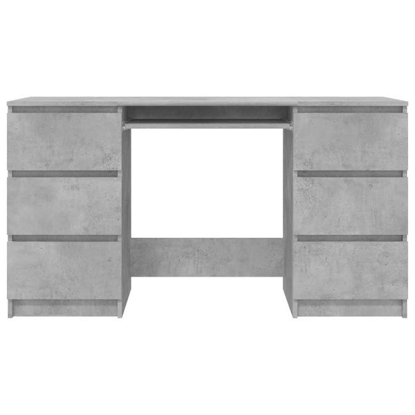 Schreibtisch Betongrau 140 cm mit Schubladen