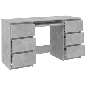 Schreibtisch Betongrau 140 cm mit Schubladen