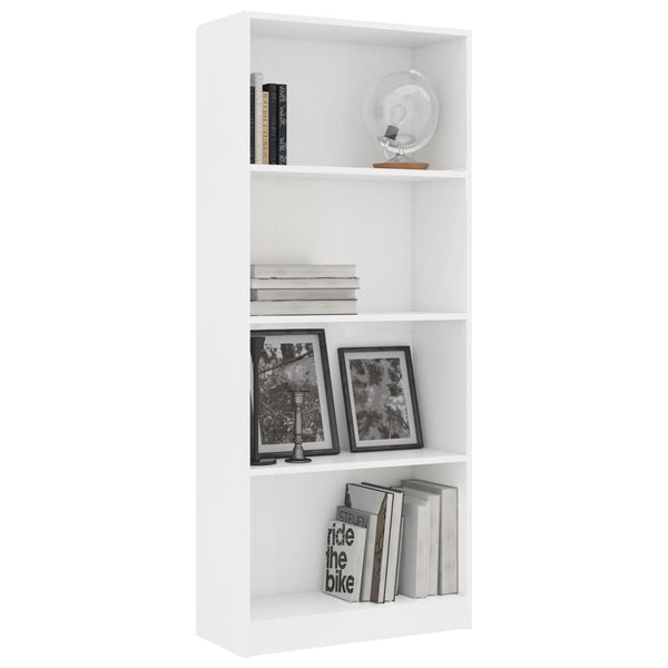 Weißes Bücherregal mit 4 Fächern
