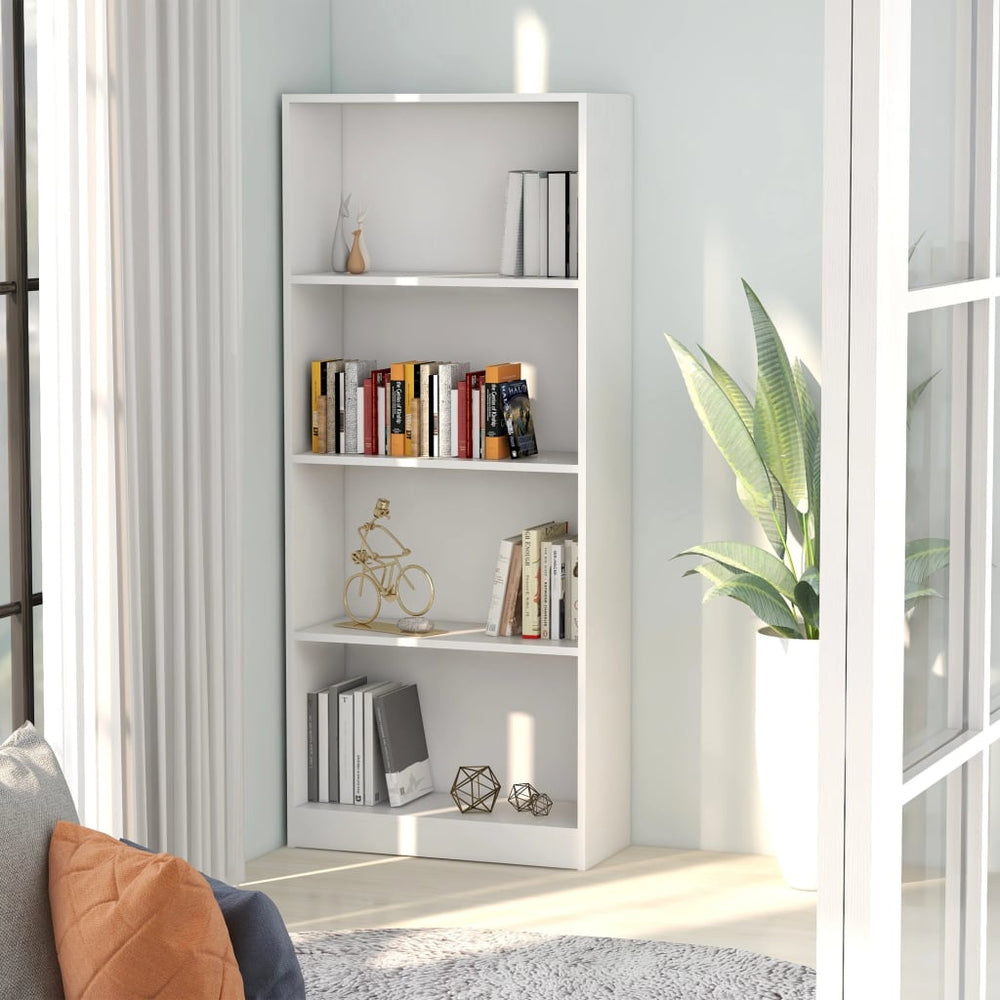 Weißes Bücherregal mit 4 Fächern