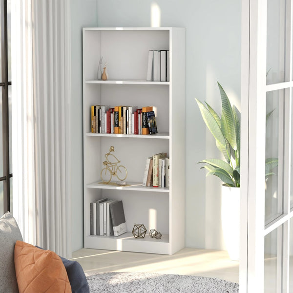 Weißes Bücherregal mit 4 Fächern
