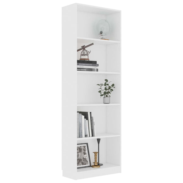 Weißes Bücherregal mit 5 Fächern