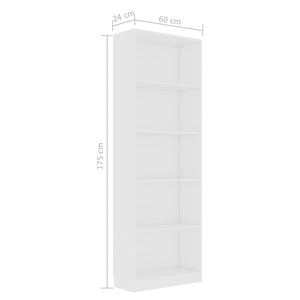 Weißes Bücherregal mit 5 Fächern