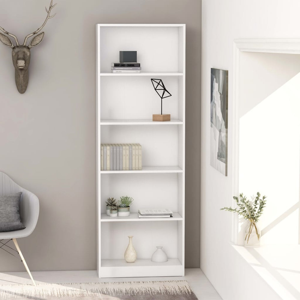 Weißes Bücherregal mit 5 Fächern