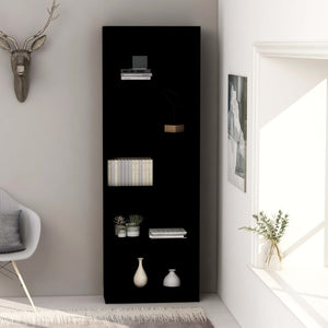 Schwarzes Bücherregal mit 5 Fächern