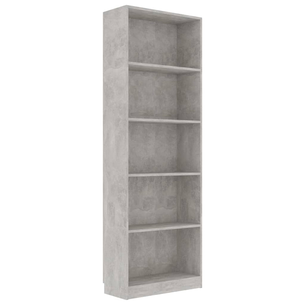 Bücherregal Betongrau 60x24x175 cm