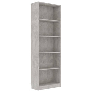 Bücherregal Betongrau 60x24x175 cm
